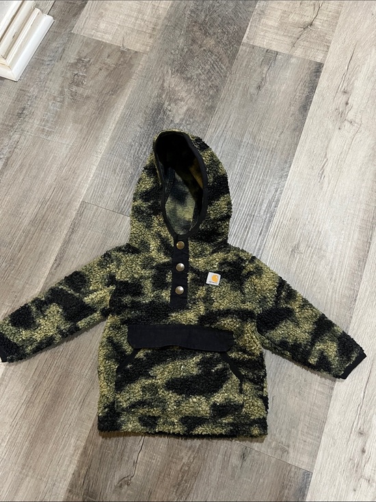 Carhartt Other - Carhartt Boys Camo Half Snap pullover hoodie size 9M